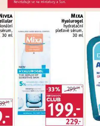 Rossmann Mixa hyalurogel hydratační pleťové sérum nabídka
