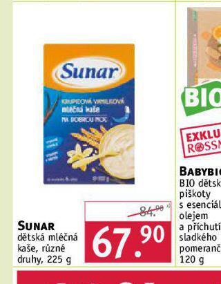 Rossmann Sunar dětská mléčná kaše nabídka