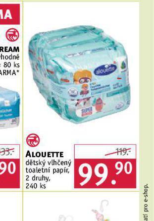 Rossmann Alouette dětský vlhčený toaletní papír nabídka
