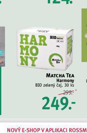 Rossmann Matcha tea harmony bio zelený čaj nabídka