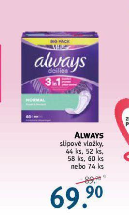 Rossmann Always slipové vložky nabídka