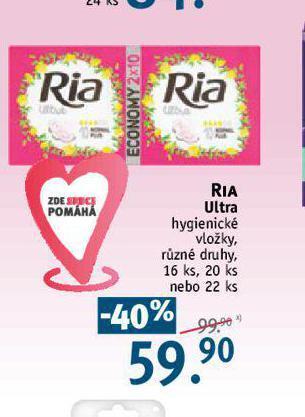 Rossmann Ria ultra hygienické vložky nabídka