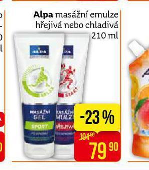 Teta Alpa masážní emulze hřejivá nebo chladivá nabídka