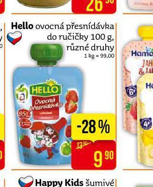 Teta Hello ovocná přesnídávka nabídka