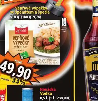 Vepřové výpečky se špnátem a špecle