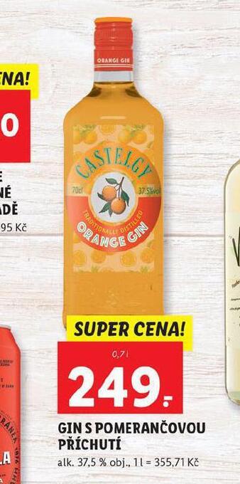 Lidl Gin s pomerančovou příchutí nabídka