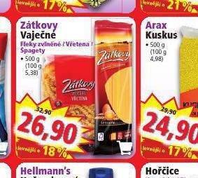 Norma Zátkovy vaječné těstoviny nabídka