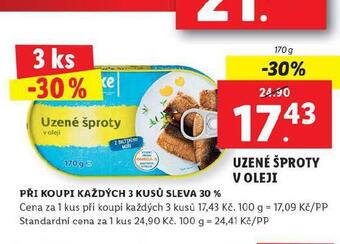 Uzené šproty v oleji