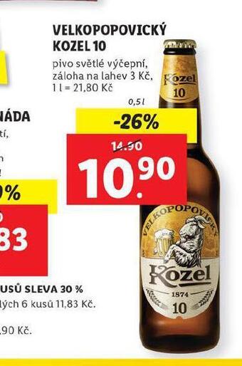 Lidl Pivo velkopopovický kozel nabídka