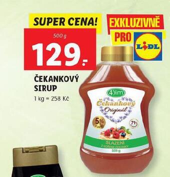 Lidl Čekankový sirup nabídka