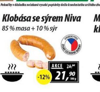 ZEMAN Klobása se sýrem niva nabídka