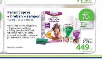 Benu Paranit sprej + hřeben + šampon nabídka