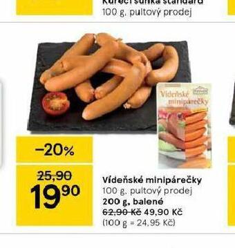 Tesco Vídeňské minipárečky nabídka