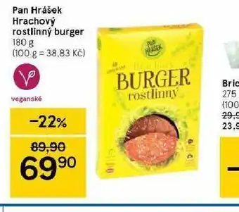 Tesco Hrachový rostlinný burger nabídka