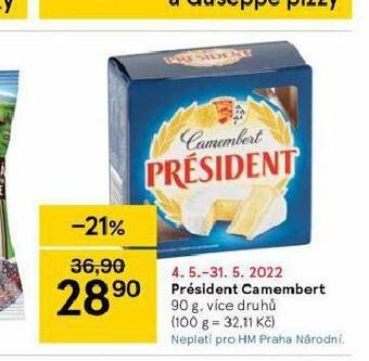 Tesco Président camembert nabídka