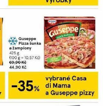 Tesco Guseppe pizza šunka a žampiony nabídka