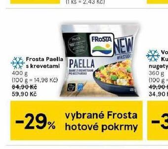 Tesco Frosta paella s krevetami nabídka