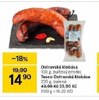 Tesco Ostravská klobása nabídka