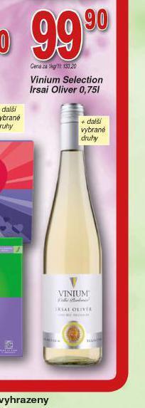 Lidl Vinium selection irsai oliver nabídka