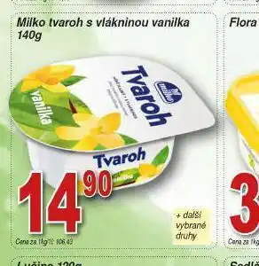 Lidl Milko tvaroh s vlákninou vanilka nabídka