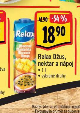Jip Relax džus, nektar a nápoj nabídka