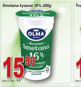 Lidl Smetana kysaná 16% nabídka
