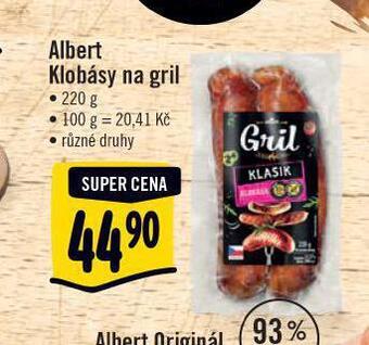 Jip Albert klobásy na gril nabídka