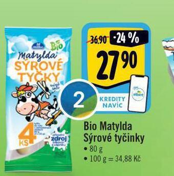 Jip Bio matylda sýrové tyčinky nabídka