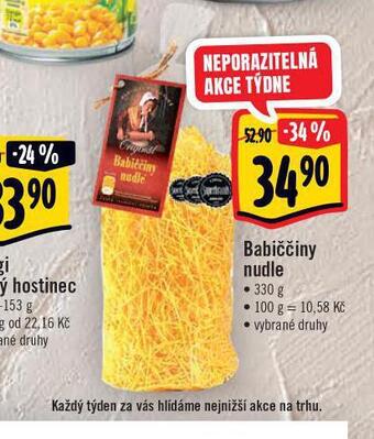 Jip Babiččiny nudle nabídka