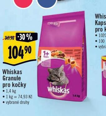 Jip Whiskas granule pro kočky nabídka