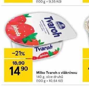 Tesco Milko tvaroh s vlákninou nabídka