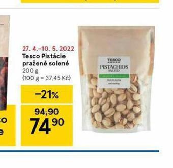 Tesco Tesco pistácie pražené solené nabídka