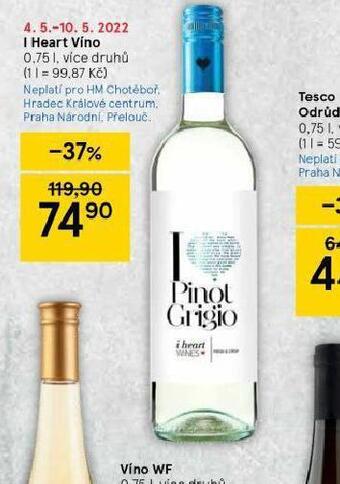 Tesco I heart víno nabídka