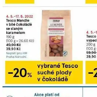 Tesco Tesco mandle v bílé čokoládě se slaným karamelem nabídka