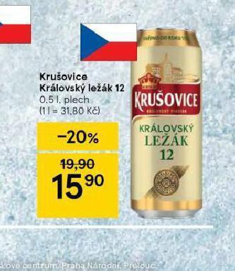 Tesco Pivo krušovice 12 královský ležák nabídka