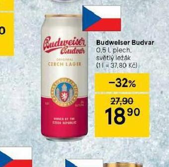 Tesco Pivo budweiser budvar original nabídka