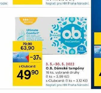 Tesco O.b. tampony nabídka
