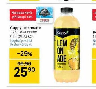 Tesco Cappy lemonade nabídka