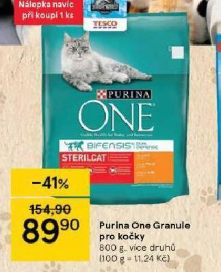 Tesco Purina one granule pro kočky nabídka