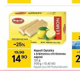 Tesco Napoli oplatky s krémovou citronovou náplní nabídka