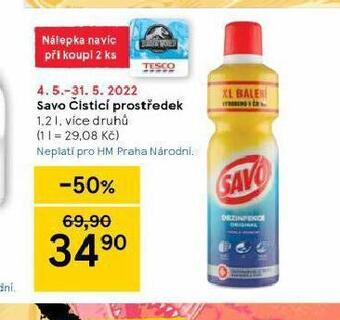 Tesco Savo čistící prostředek nabídka