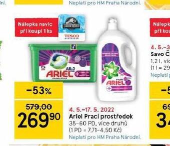 Tesco Ariel prací prostředek nabídka