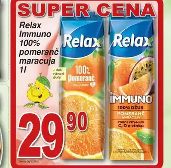 Lidl Relax immuno 100% pomeranč maracuja nabídka