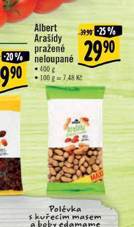 Albert Albert arašídy pražené neloupané nabídka