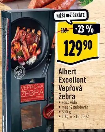 Albert Albert excellent vepřová žebra sous vide nabídka