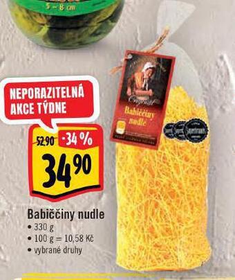 Albert Babiččiny nudle nabídka