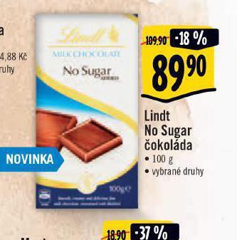 Albert Lindt no sugar čokoláda nabídka