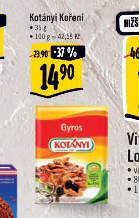Albert Kotányi koření nabídka