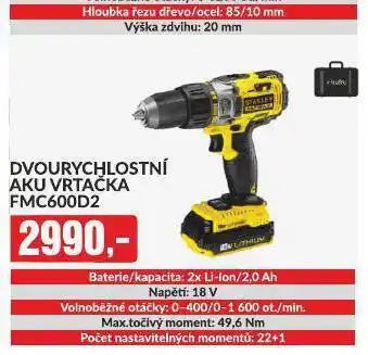 Baumax Dvourychlostní aku vrtačka nabídka