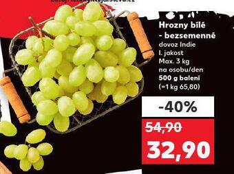 Kaufland Hrozny bílé bezsemenné nabídka